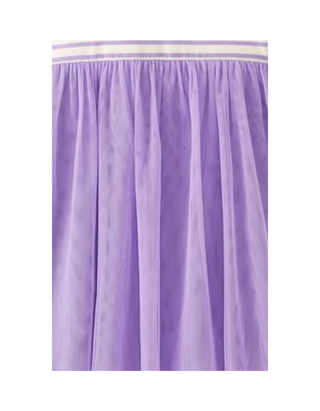 Girls' Striped Tulle Dress in Violet Tulip