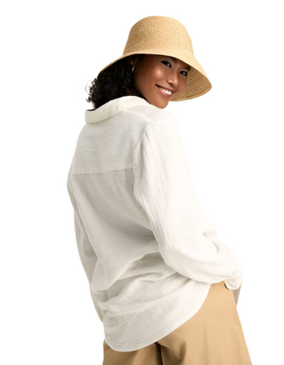 Women's Nell Button Through Everyday Essential Cotton Shirt in White