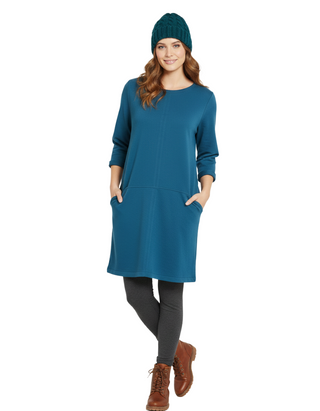 Women's Quarter Sleeve Salt Cove Tunic in Teal Blue