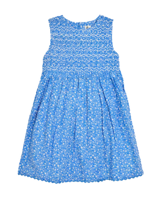 Jojo Maman Bebe Girls' Floral Bud Smocked Summer Dress in  Blue