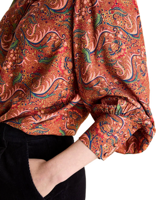 Women's Harper Paisley Pussybow Tie Blouse in Red