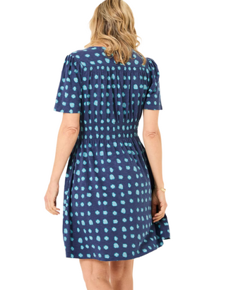 Women's Indigo Mini Spot Jersey Dress in Blue (Imperfect)