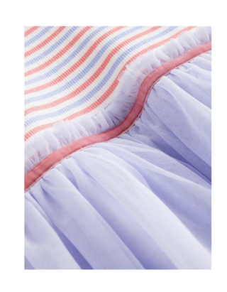 Mini Boden Girl's Rib Jersey Tulle Dress in Purple (Imperfect)