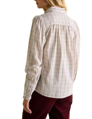 Women's Gingham Everly Tie Neck Blouse in Multi Check