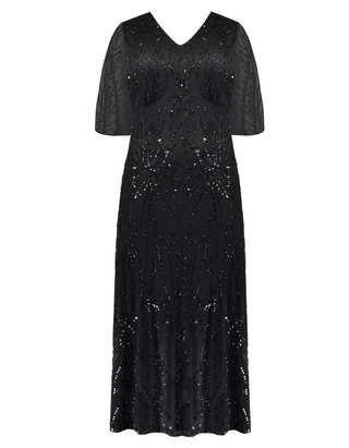 Live Unlimited Women's Embellished Maxi Dress in Black  (Imperfect)