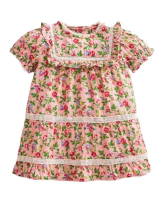 Baby Boden Girls' Floral Occasion Printed Dress in Rose Bed