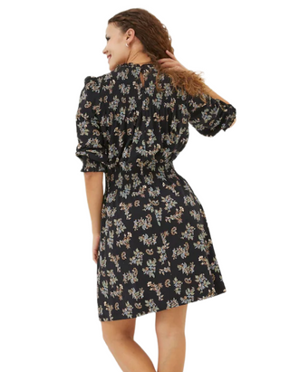 Women's Krishan Craft Floral Jersey Dress in Black (Imperfect)