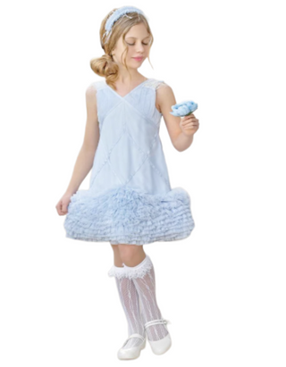 Petite Maison Kids Skylar Tulle Tutu Dress in Blue (Imperfect)