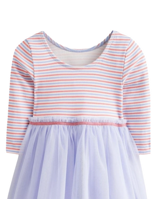 Mini Boden Girl's Rib Jersey Tulle Dress in Purple (Imperfect)