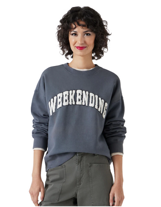 Women's Cotton Weekending Graphic Sweatshirt in Grey  (Imperfect)