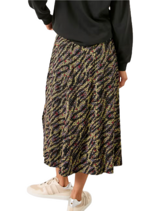 Women's Sketchy Texture Midi Skirt in Black