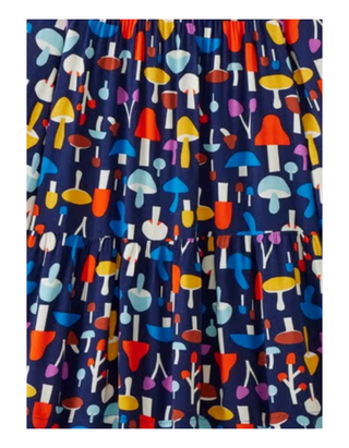 Girls' Woven Twirly Dress in Blue/Moody Mushrooms