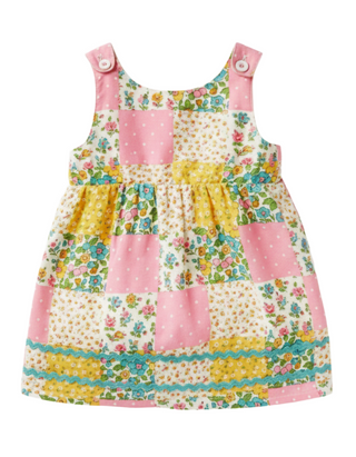 Baby Boden Girls' Patchwork Pinny Dress in Pink (Imperfect)
