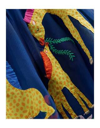 Mini Boden Girls' Giraffe Applique Tulle Dress in Blue (Imperfect)