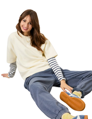 Women's Sol Crew 100% Cotton Sweatshirt in Ivory (Imperfect)