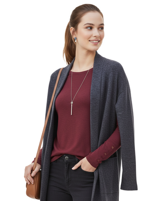 Women's Callie Long Sleeve Top in Dark Red (Imperfect)