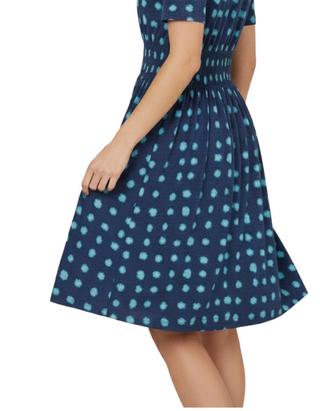 Women's Indigo Mini Spot Jersey Dress in Blue (Imperfect)