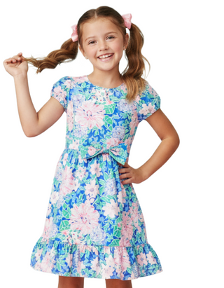Lilly Pulitzer Girls' Floral Alexandra Dress in Multi Spring Blue