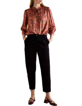 Women's Harper Paisley Pussybow Tie Blouse in Red