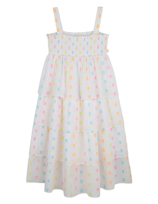 Billieblush Girls' Sleeveless Multi/Spotted Layered Dress in Ivory (Imperfect)