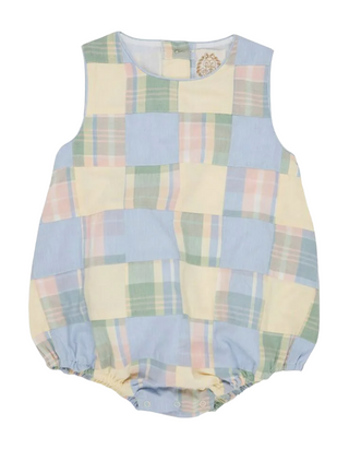 The Beaufort Bonnet Company Baby Benjamin Bubble Romper in River Patch