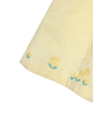 Jojo Maman Girls' Bud Floral Embroidered Smocked Party Dress in Yellow