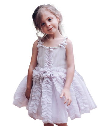 Petite Masion Kids' Ariel Tulle Dress in Lavender (Imperfect)