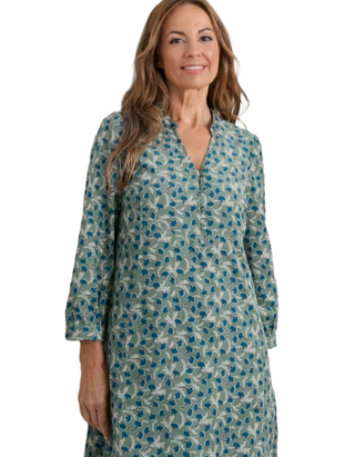 Women's Diarist Needlecord Drifting Floral Dress in Green