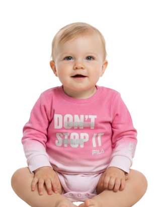 FILA Girl's  Monogram Algorithm Dip Die Ombre Romper in Pink