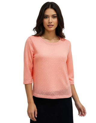 Women's Day Dreams 3/4 Sleeve Pyjama Tops in Coral