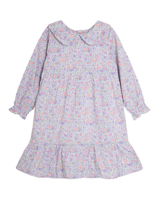 Jojo Maman Girls' Ditsy Printed Floral Tiered Dress in  Purple