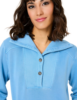 Women's Long Sleeve Willa Sweat Dress in Bright Blue (Imperfect)