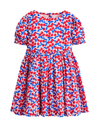 Mini Boden Girls' Madeline Woven Dress in Chalk Pink Cherries