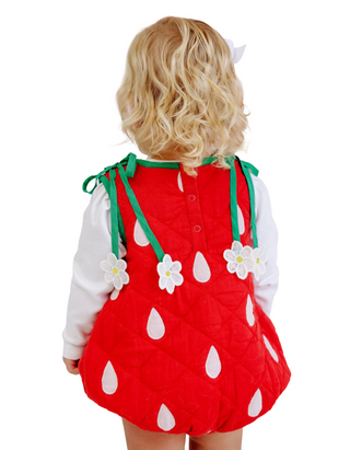 The Beaufort Bonnet Company Baby Ruffle Strawberry Romper in Orchid Pink