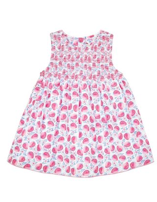 Jojo Maman Girls' Bloom Smocked Baby Dress in Pink Berry Blossom