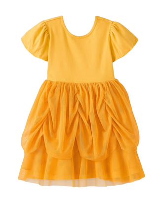 Girls' Princess Belle Tulle Dress in Buttery Yellow