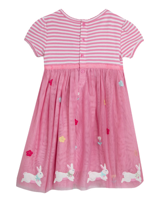 Jojo Maman Girl's Bunny Tulle Party Dress in Pink (Imperfect)