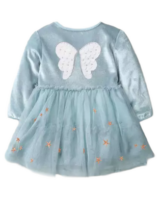 Baby Boden Girls Applique Fairy Tulle Party Dress in Blue (Imperfect)