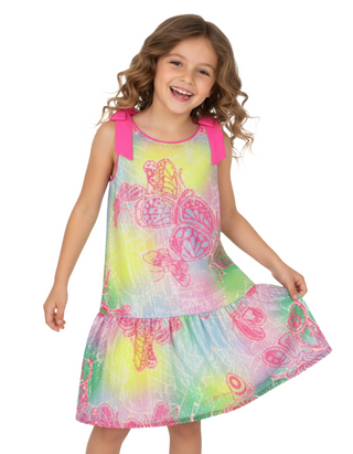 Billieblush Girls All-Over Sequin Butterfly Dress in Rainbow