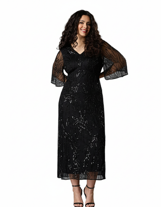 Live Unlimited Women's Embellished Maxi Dress in Black  (Imperfect)