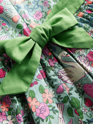 Mini Boden Girl's Heritage Party Dress in Green Multi