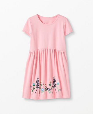 Girl's Jersey Play Dress in Happy Pink