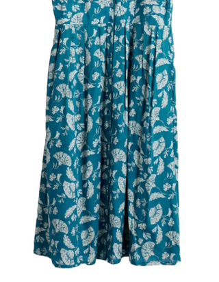 Women's Charlotte Dress in Inky Brocade Mid Teal (Imperfect)