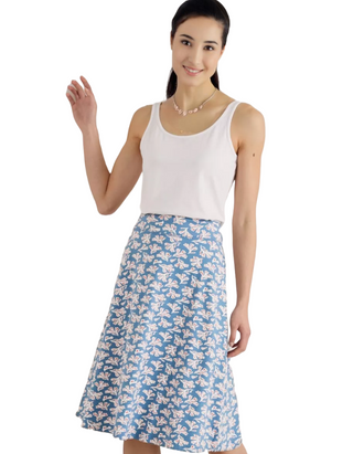 Women's  Jessica Grace A-line Jersey Skirt in Blue Colla