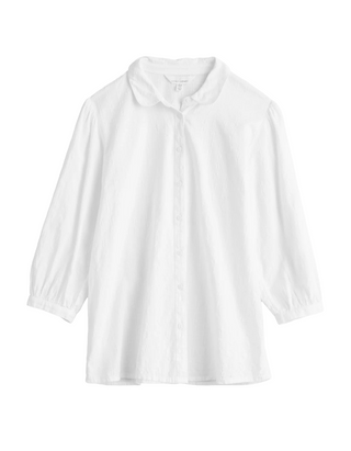 Women's 3/4 Sleeve Hope Cottage Blouse in Salt