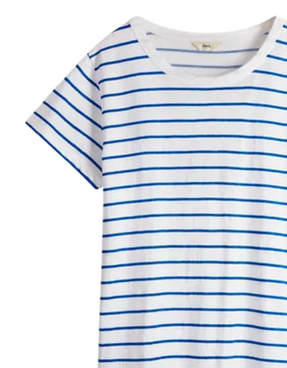 Women's Short Sleeve Slim Fit Stripe T-Shirt in Blue White