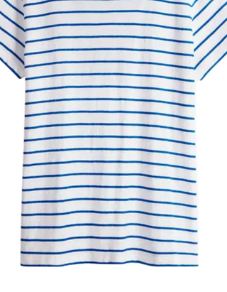 Women's Short Sleeve Slim Fit Stripe T-Shirt in Blue White