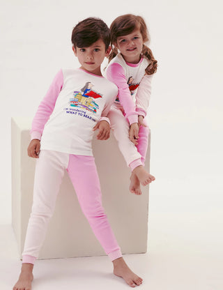 Marks& Spencer Unisex Roald Dahl Cotton Pyjamas in Pink Mix