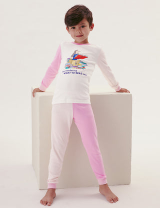 Marks& Spencer Unisex Roald Dahl Cotton Pyjamas in Pink Mix