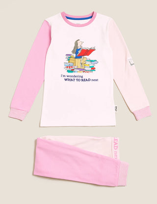 Marks& Spencer Unisex Roald Dahl Cotton Pyjamas in Pink Mix
